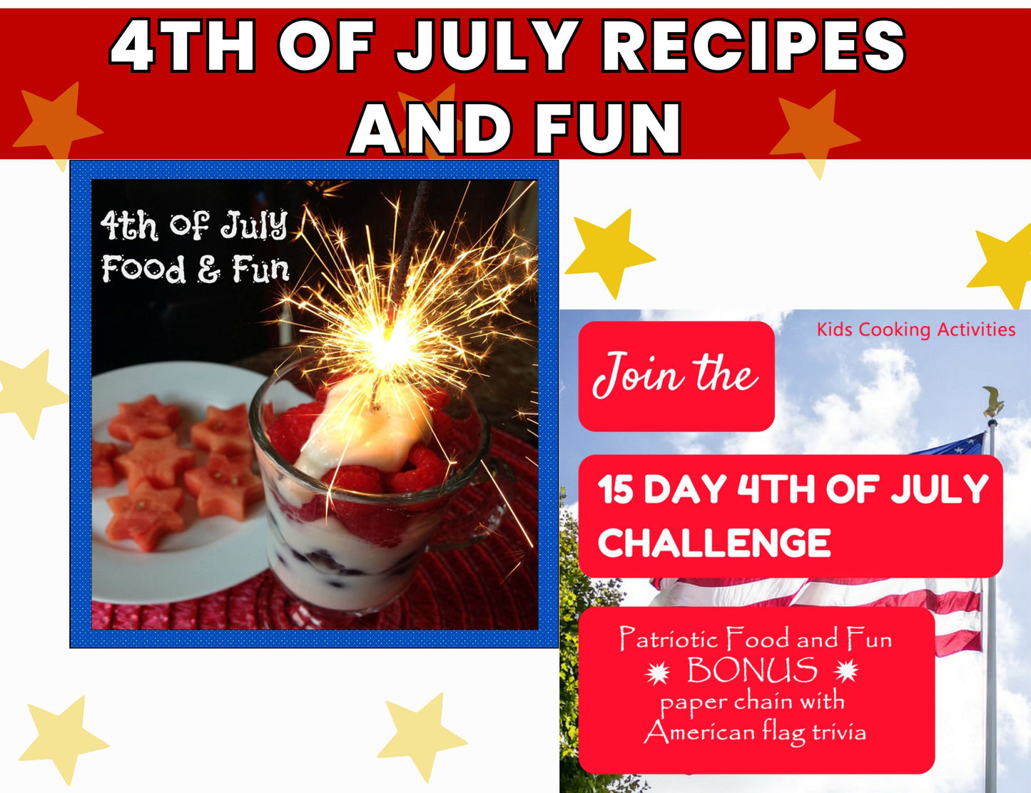 American Patriotic Fun Ideas and Recipes-4th of July Kids Challenge – 15 Days of Fun Activities & Recipes-Digital Download