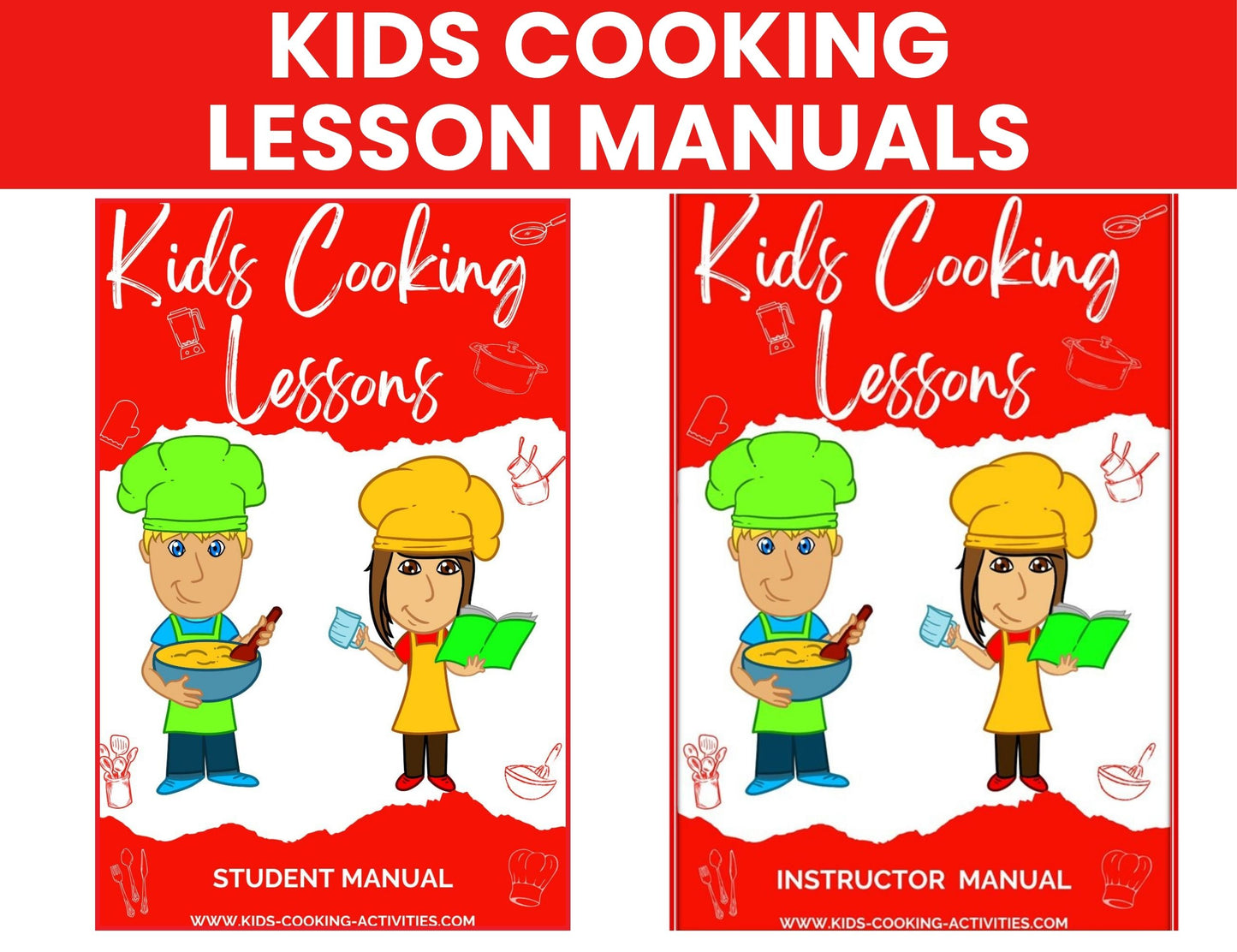 Kids Cooking Lessons – Instructor & Student Manual Set Bundle-Digital Download