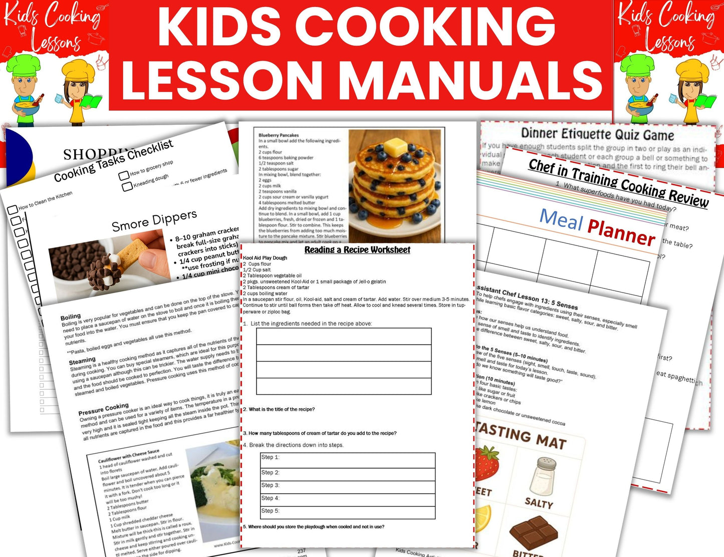 Kids Cooking Lessons – Instructor & Student Manual Set Bundle-Digital Download