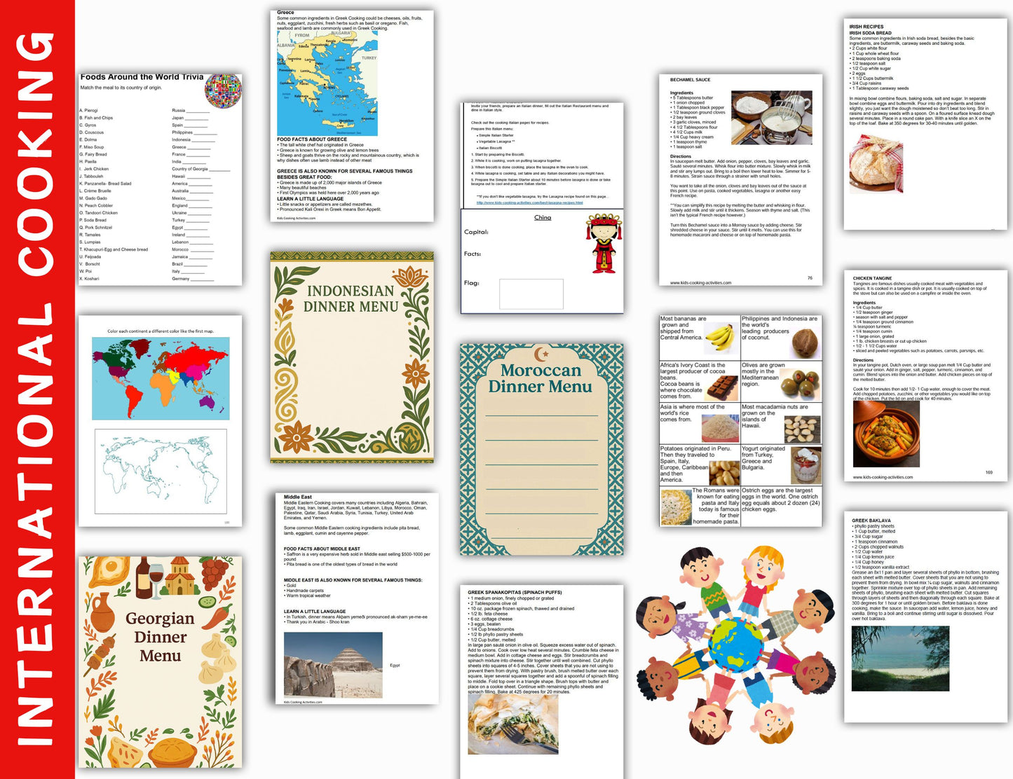 Cooking around the World Studies-International Recipes, Geography & Cultural Activities -Digital Download