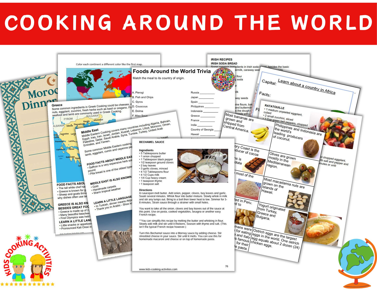 Cooking around the World Studies-International Recipes, Geography & Cultural Activities -Digital Download