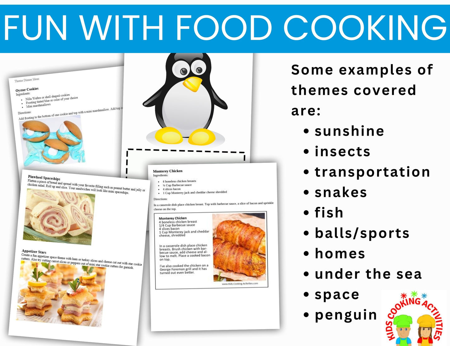 Fun with Food Theme Ideas and Menus- Plan Cooking Classes, Parties & Themed Meals -Digital Download