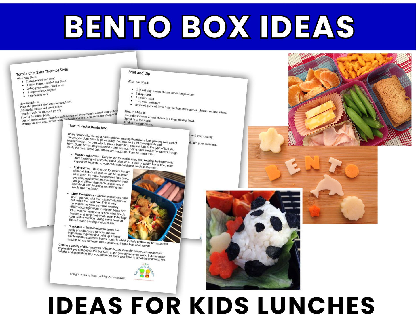 Bento Box Ideas for Kids Lunches- Fun & Practical Lunch Packing Guide-Digital Download