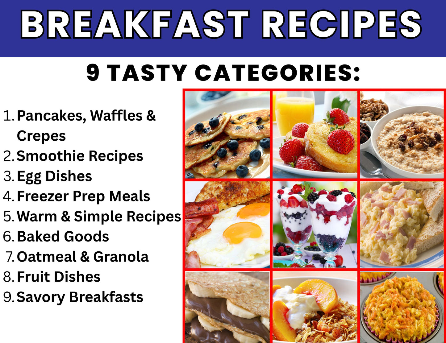 Breakfast Cookbook for Kids--Digital Download