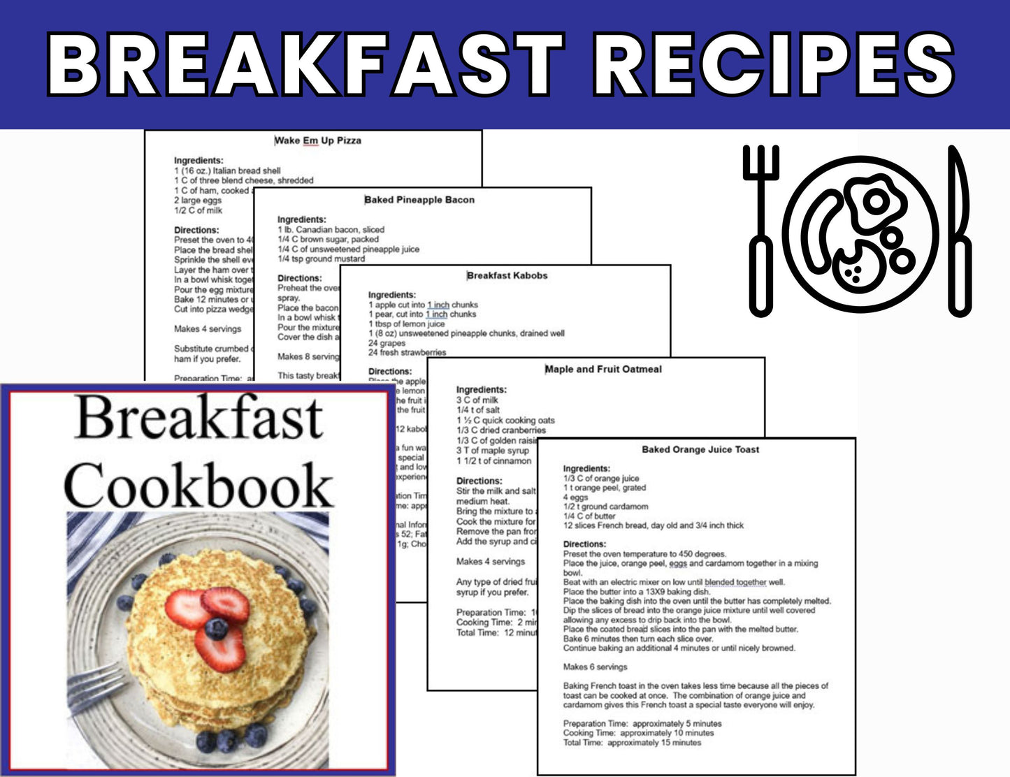Breakfast Cookbook for Kids--Digital Download