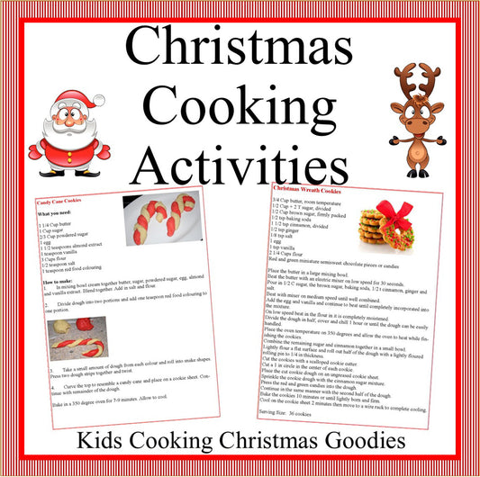 Christmas-Themed Kids Cooking Activities – Holiday Recipes, Crafts & Printables (Digital Download)