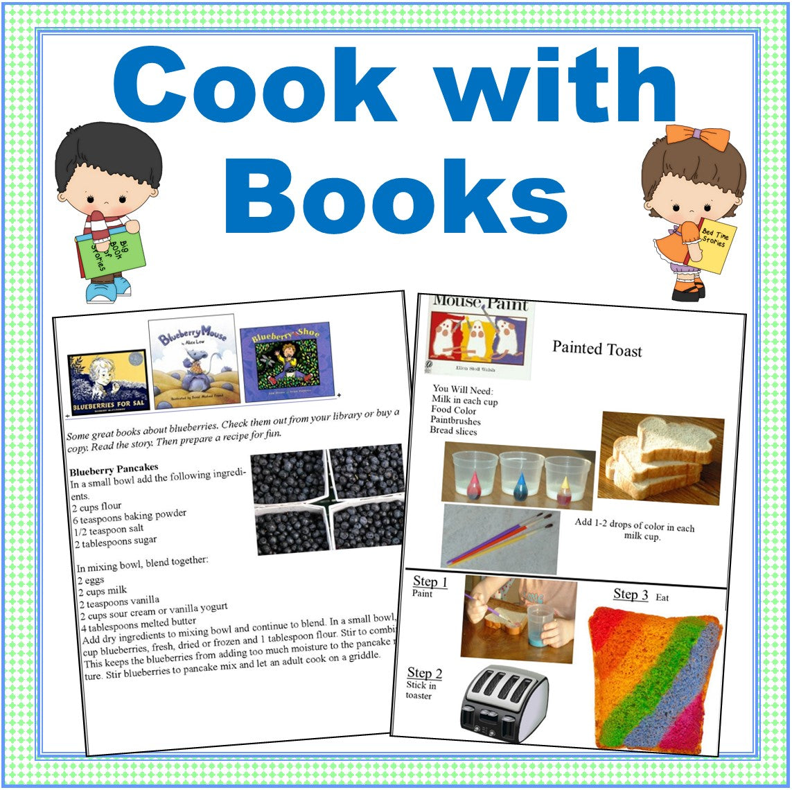 Cooking with Books- 36 Fun Cooking & Reading Activities for Young Children-Digital Download