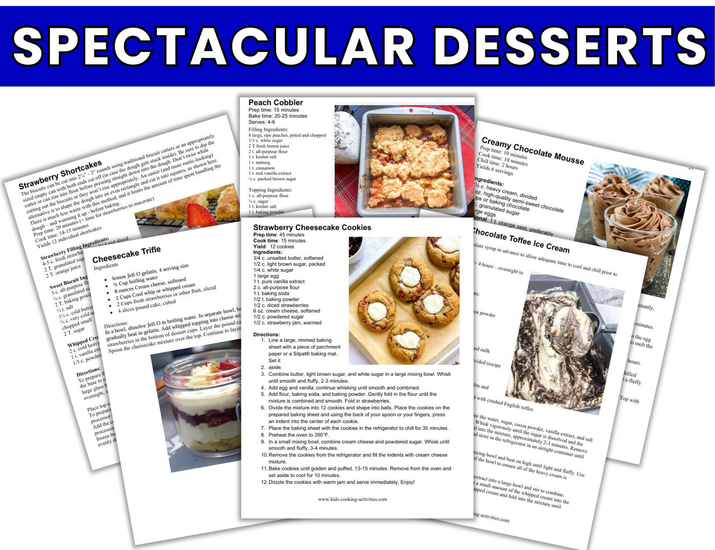 Spectacular Desserts Camp-25 Not Your Average Dessert Recipes for Cooking with Kids- Digital Download