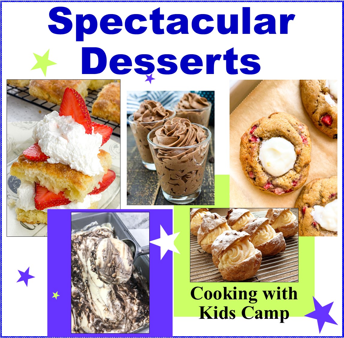 Spectacular Desserts Camp-25 Not Your Average Dessert Recipes for Cooking with Kids- Digital Download