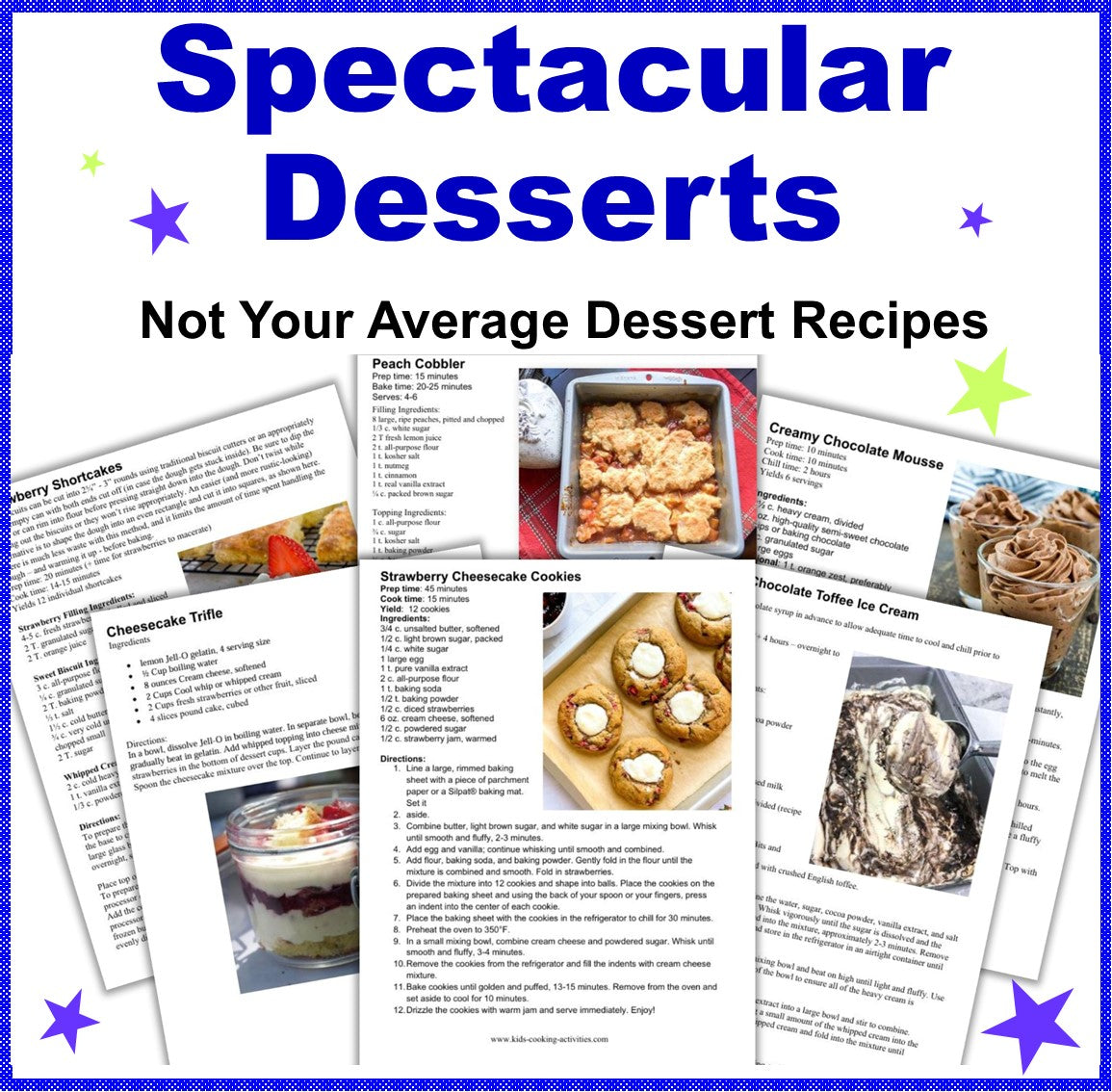 Spectacular Desserts Camp-25 Not Your Average Dessert Recipes for Cooking with Kids- Digital Download