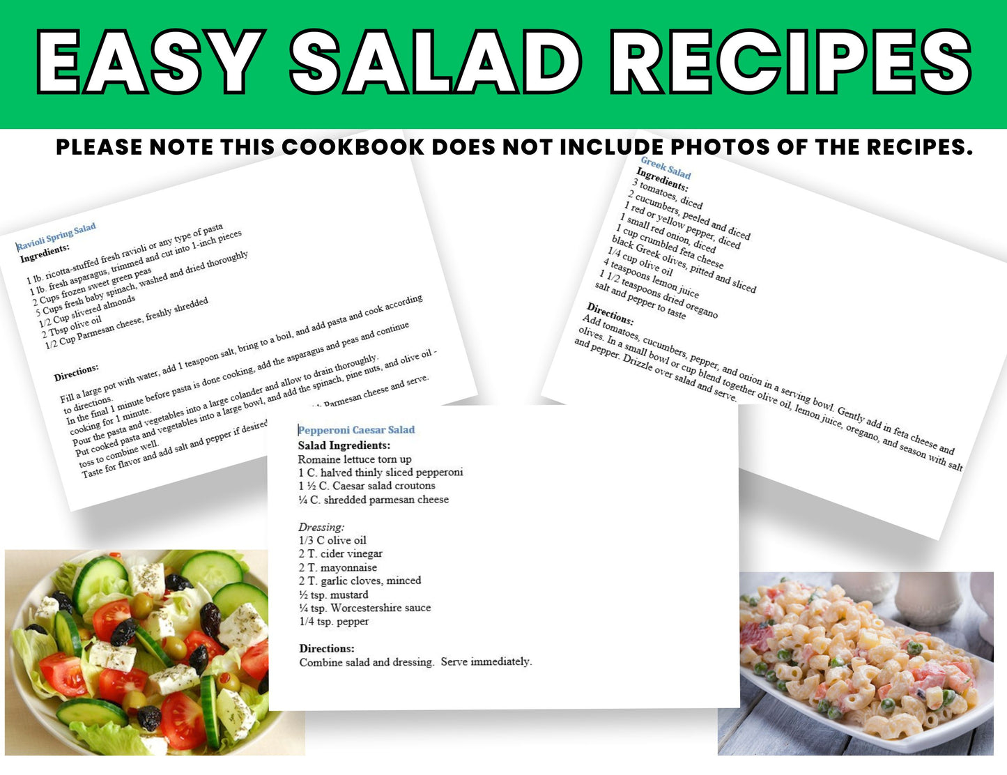 70 Easy Kid-Friendly Salad Recipes- Salad Cookbook-Digital Download