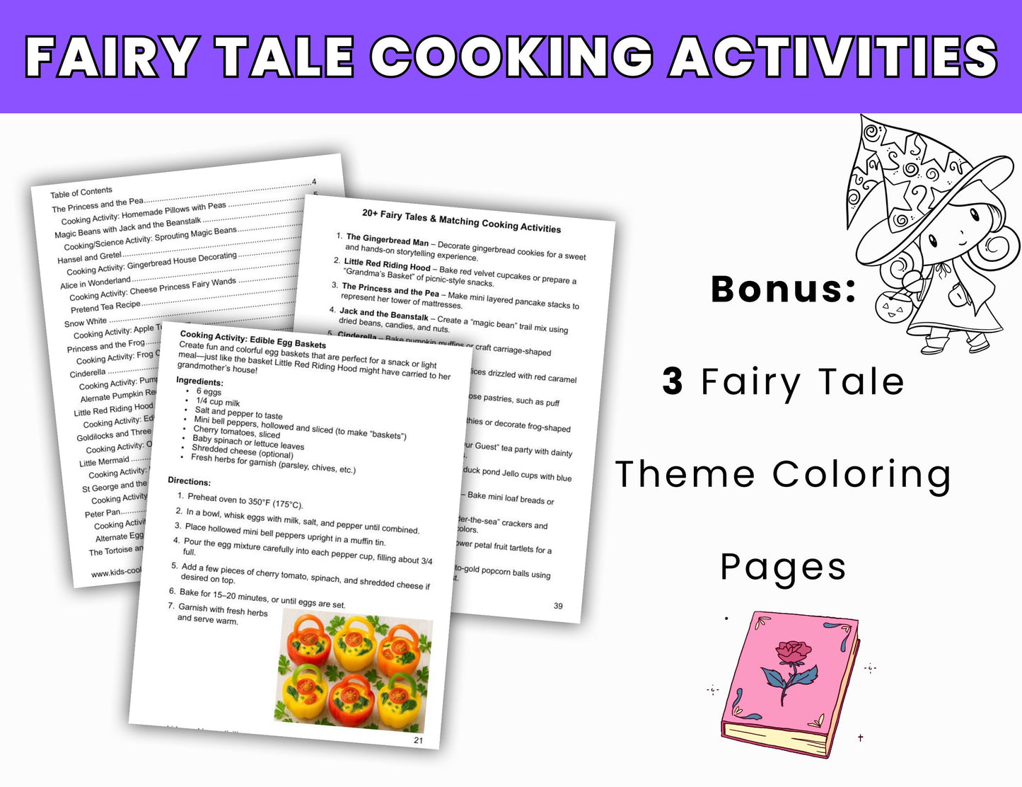 Cook with Books Bundle Set- Reading and Cooking Activities for Kids- Digital Download