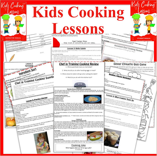 Kids Cooking Lessons – Instructor & Student Manual Set Bundle-Digital Download