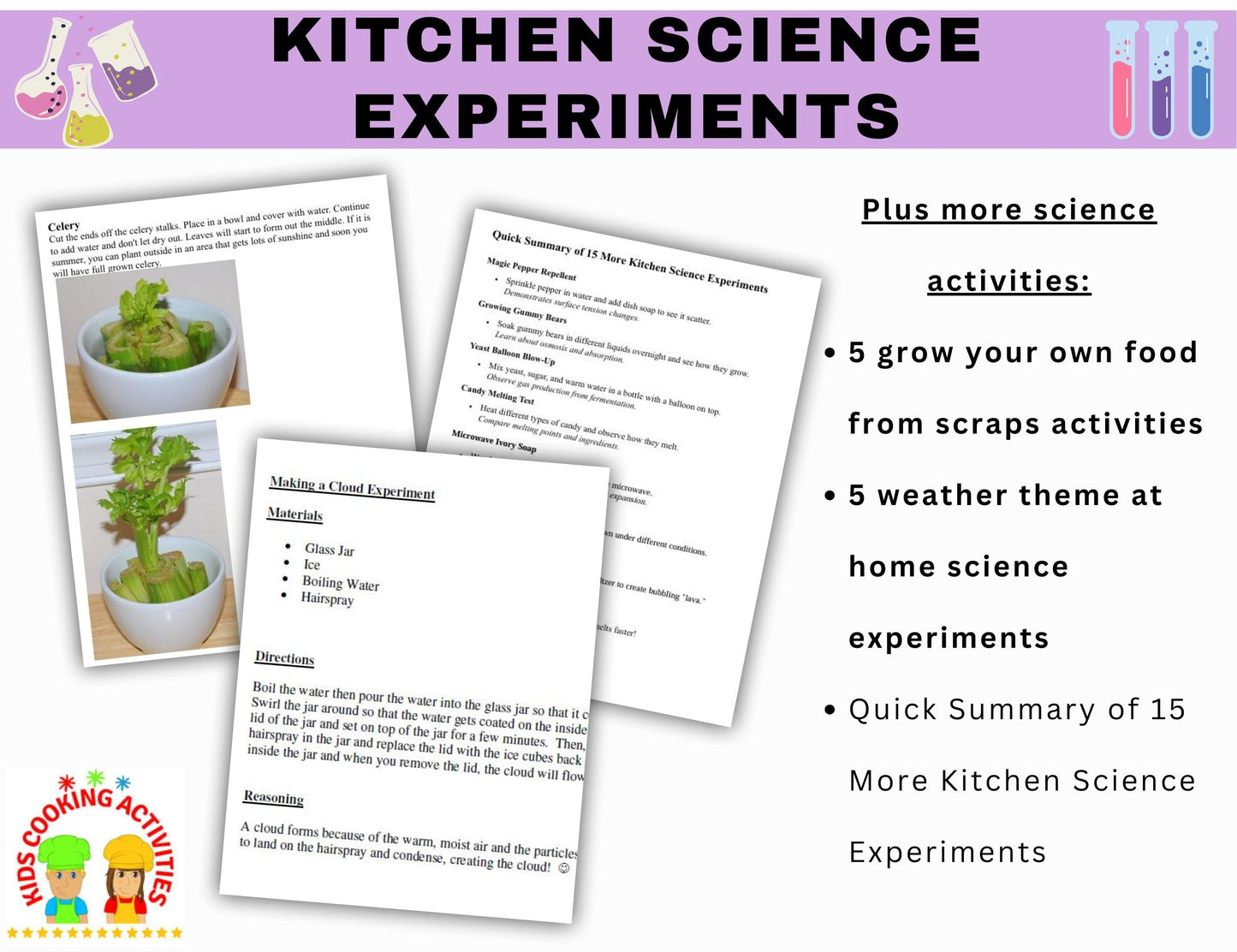 Kitchen and Food Science Experiments-Food Science and Science Theme Activities-Digital Download