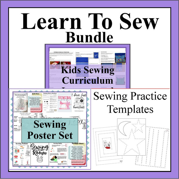 Learn to Sew Bundle Sewing Curriculum Set-Digital Download – Kids