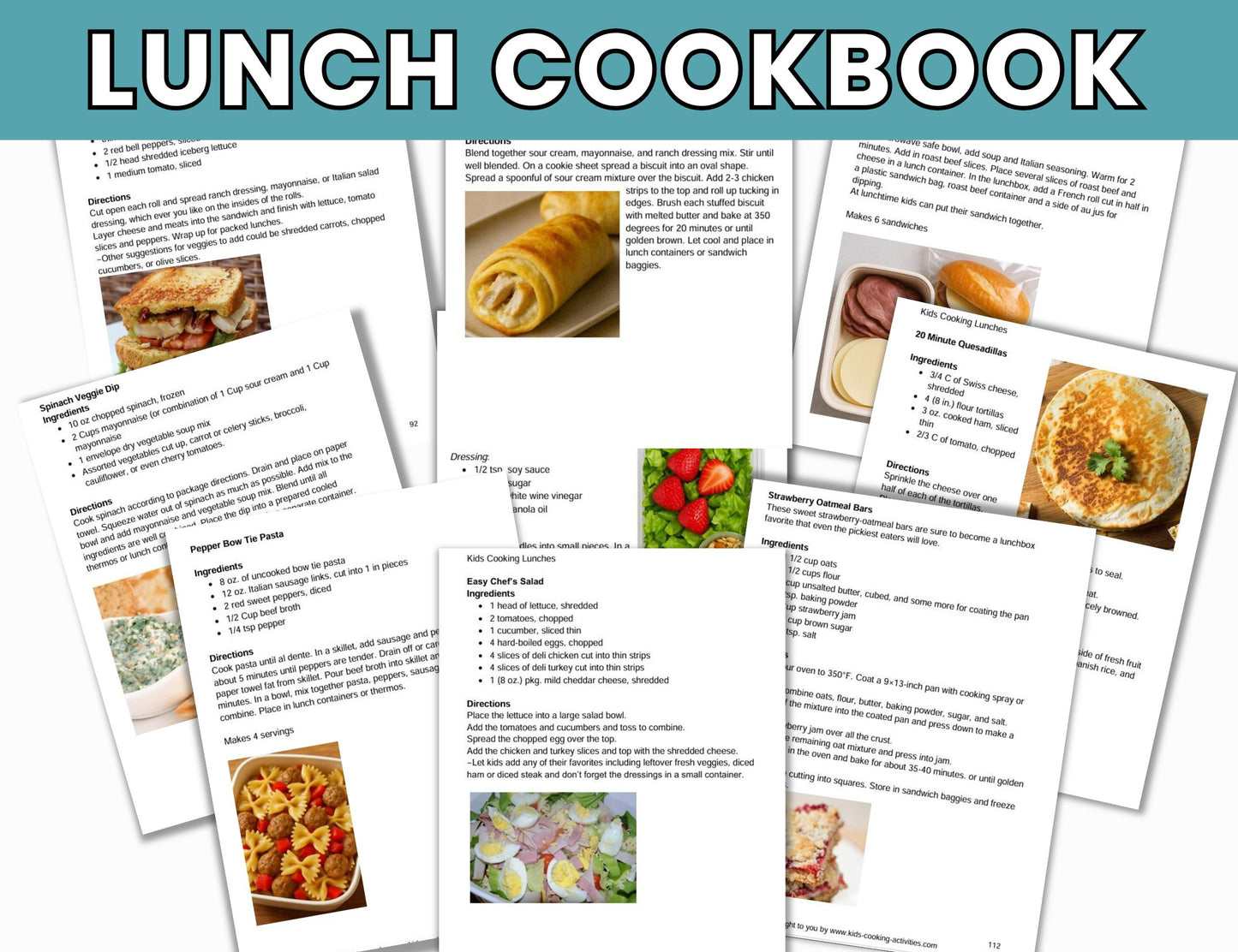 Kids Lunch Cookbook – 100+ Healthy & Fun Lunch Recipes and Packed Lunches-Digital Download