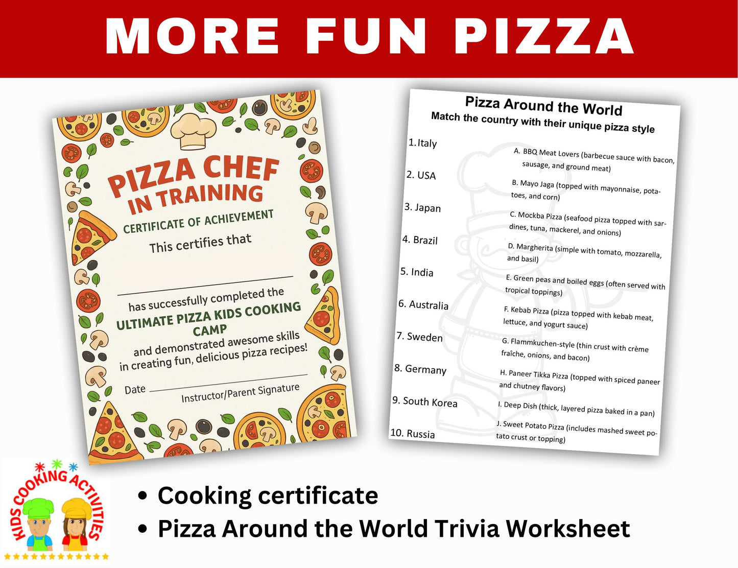 Ultimate Pizza Kids Cooking Camp – Fun & Easy Recipes for Chefs of All Ages- Digital Download
