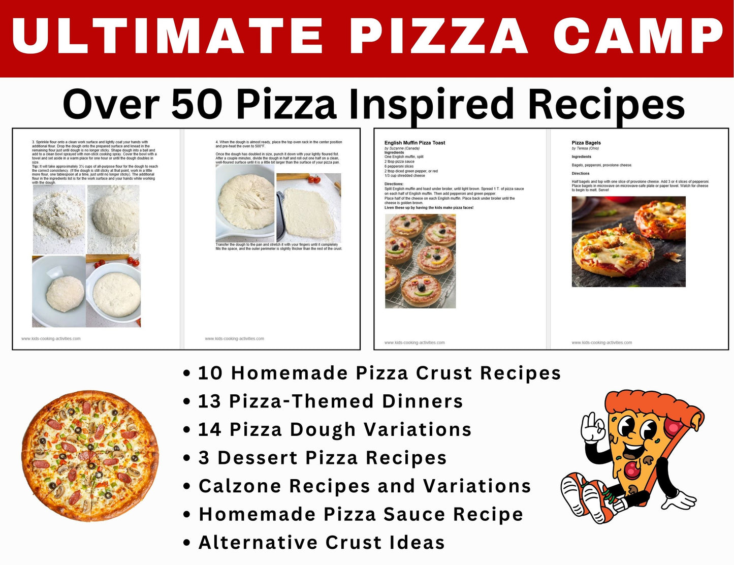 Ultimate Pizza Kids Cooking Camp – Fun & Easy Recipes for Chefs of All Ages- Digital Download