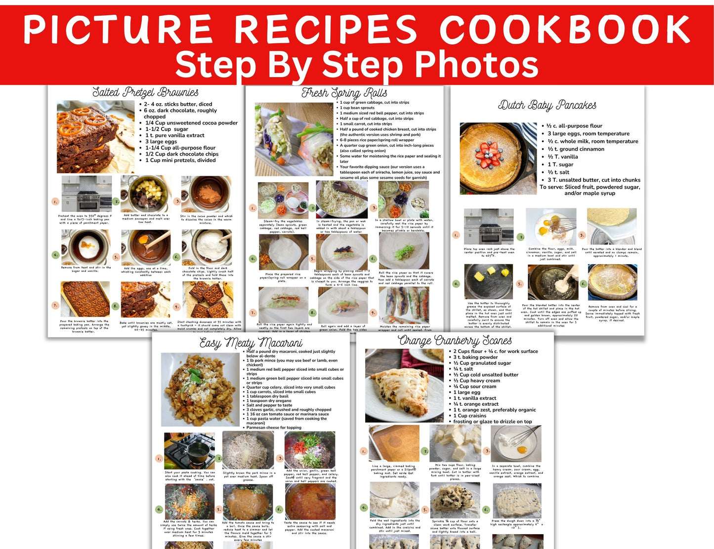 Step by Step Photos Cookbook-Digital Download