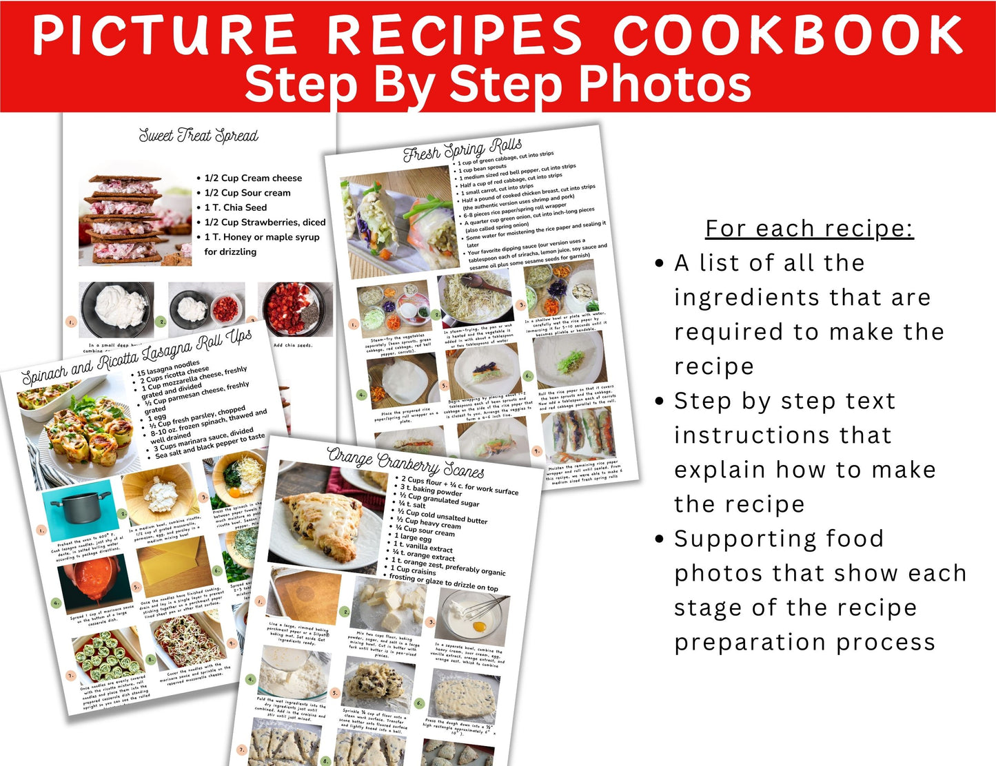 Step by Step Photos Cookbook-Digital Download