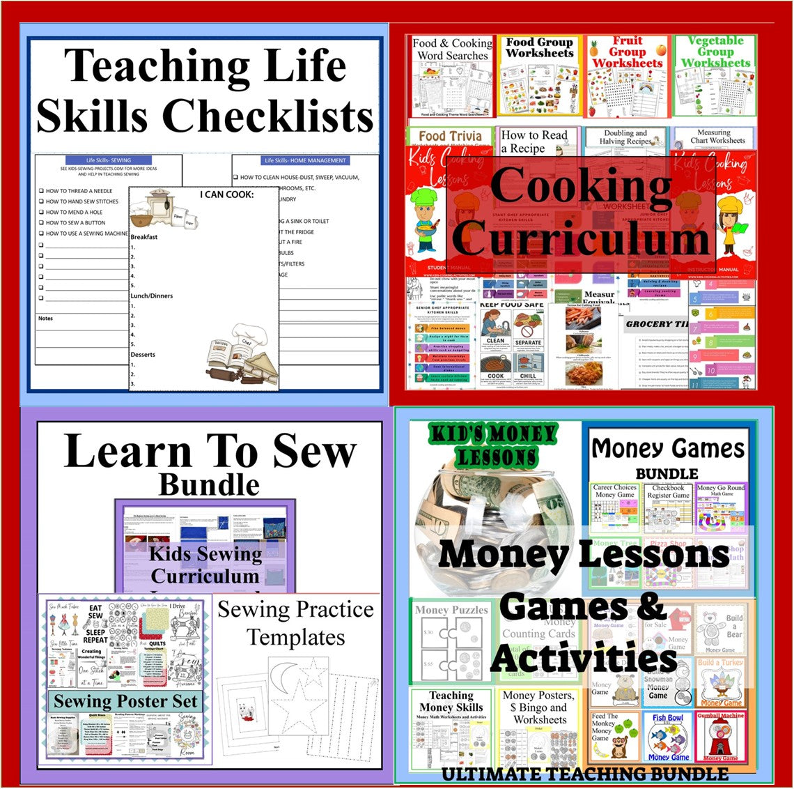 Teaching Life Skills Bundle – Money, Sewing, Cooking & Essential Skills (Digital Download)