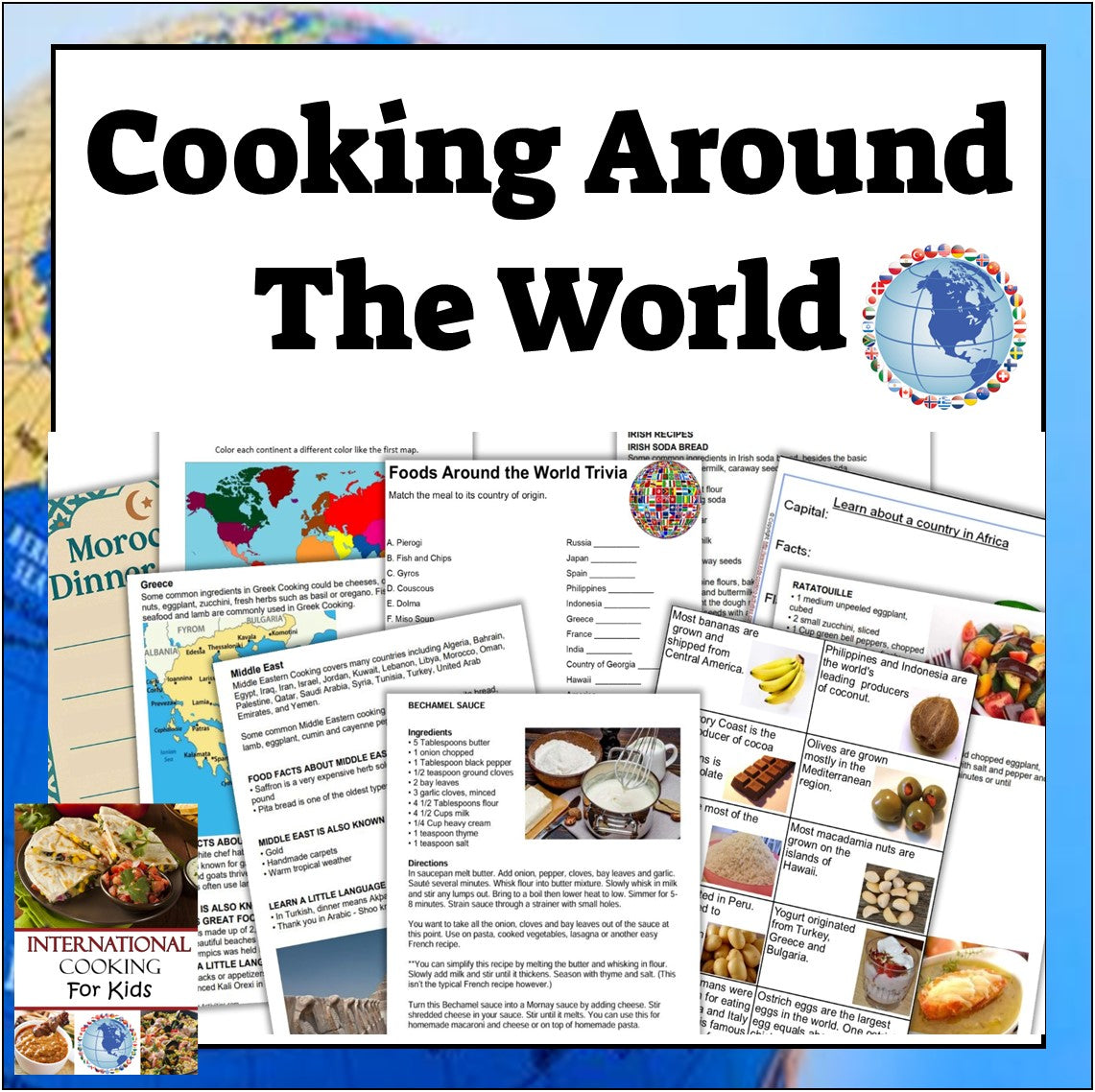 Cooking around the World Studies-International Recipes, Geography & Cultural Activities -Digital Download