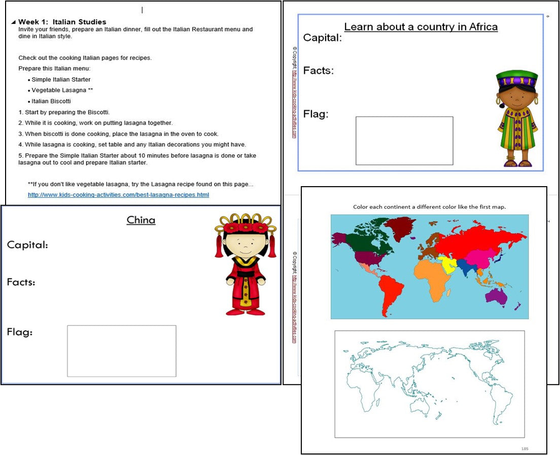 Cooking around the World Studies-International Recipes, Geography & Cultural Activities -Digital Download