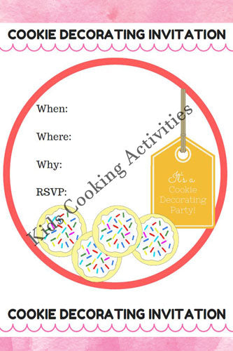 kid cooking Cookie Decorating Party Invitation