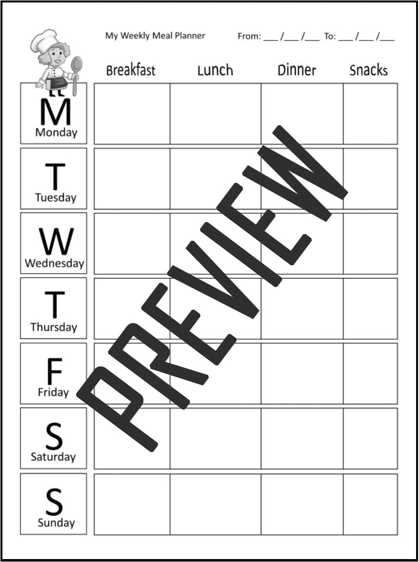 Weekly Menu Planner, Ultimate Meal Planner & Recipe Organizer – 54 Weeks of Meal Planning (DIGITAL DOWNLOAD)