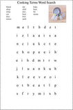 Cooking and Food Theme Word Searches-Digital Download