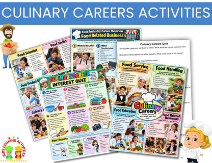 Culinary Careers for Kids – Food Industry Career Exploration Activities-Digital Download