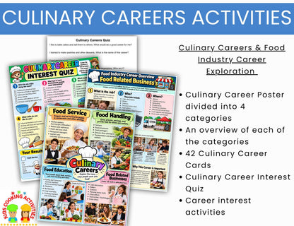 Culinary Careers for Kids – Food Industry Career Exploration Activities-Digital Download