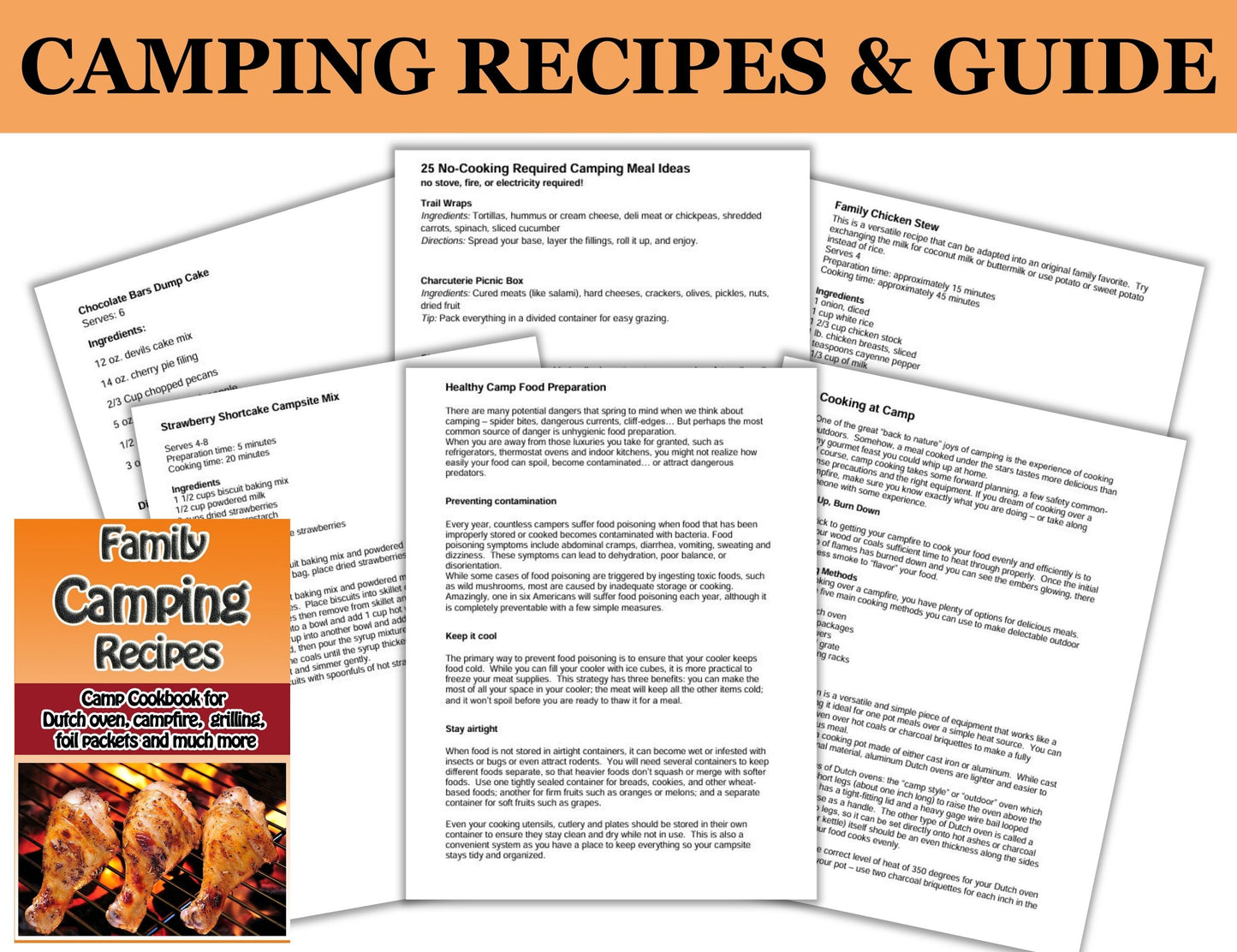2-in-1 Camping Bundle – Camping Activities Printable Pack + Camping Guide & Recipe Book (Digital Download)