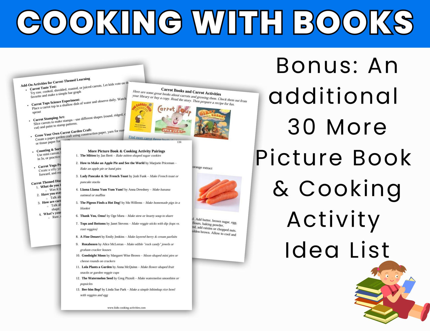 Cooking with Books-41 Fun Cooking & Reading Activities for Young Children-Digital Download