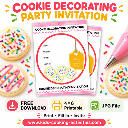 Free Cookie Decorating Party Invitation – Printable 4x6 JPG