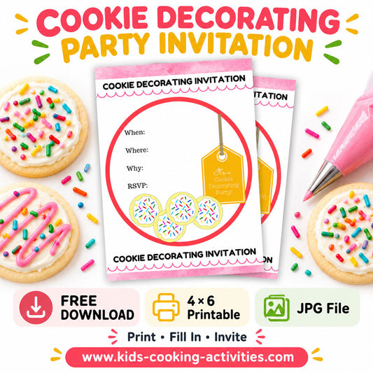 Free Cookie Decorating Party Invitation – Printable 4x6 JPG