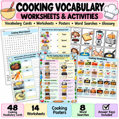 Cooking Vocabulary Worksheets & Activities