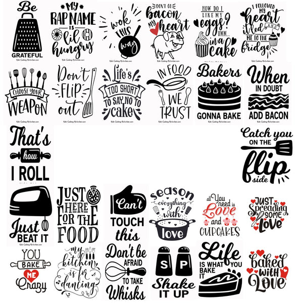 26 Kitchen Fun Posters - Play on Word Kitchen Theme Posters--Digital D ...