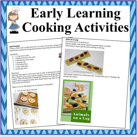 Preschool - Grade 1 Class Cooking Recipes and Ideas-Early Learning Cooking Activities-Digital Download