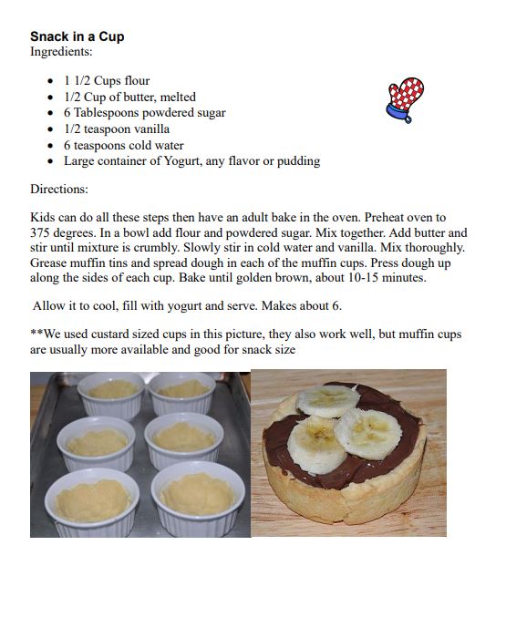 Preschool - Grade 1 Class Cooking Recipes and Ideas-Early Learning Cooking Activities-Digital Download