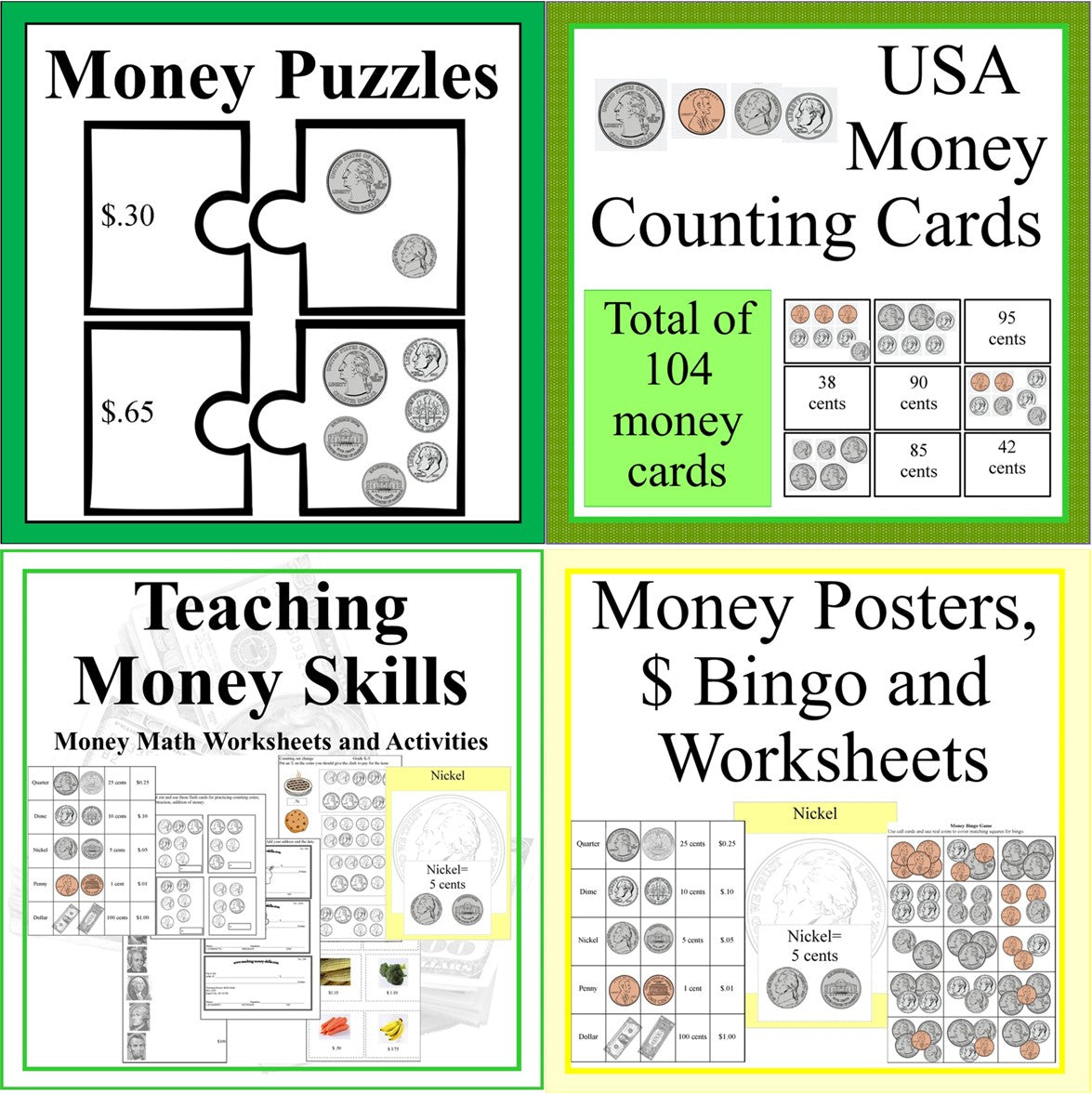 Teaching Kids about Money Lessons, Games and Activities Bundled Set-Digital Download