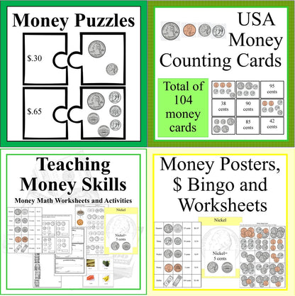 Teaching Kids about Money Lessons, Games and Activities Bundled Set-Digital Download