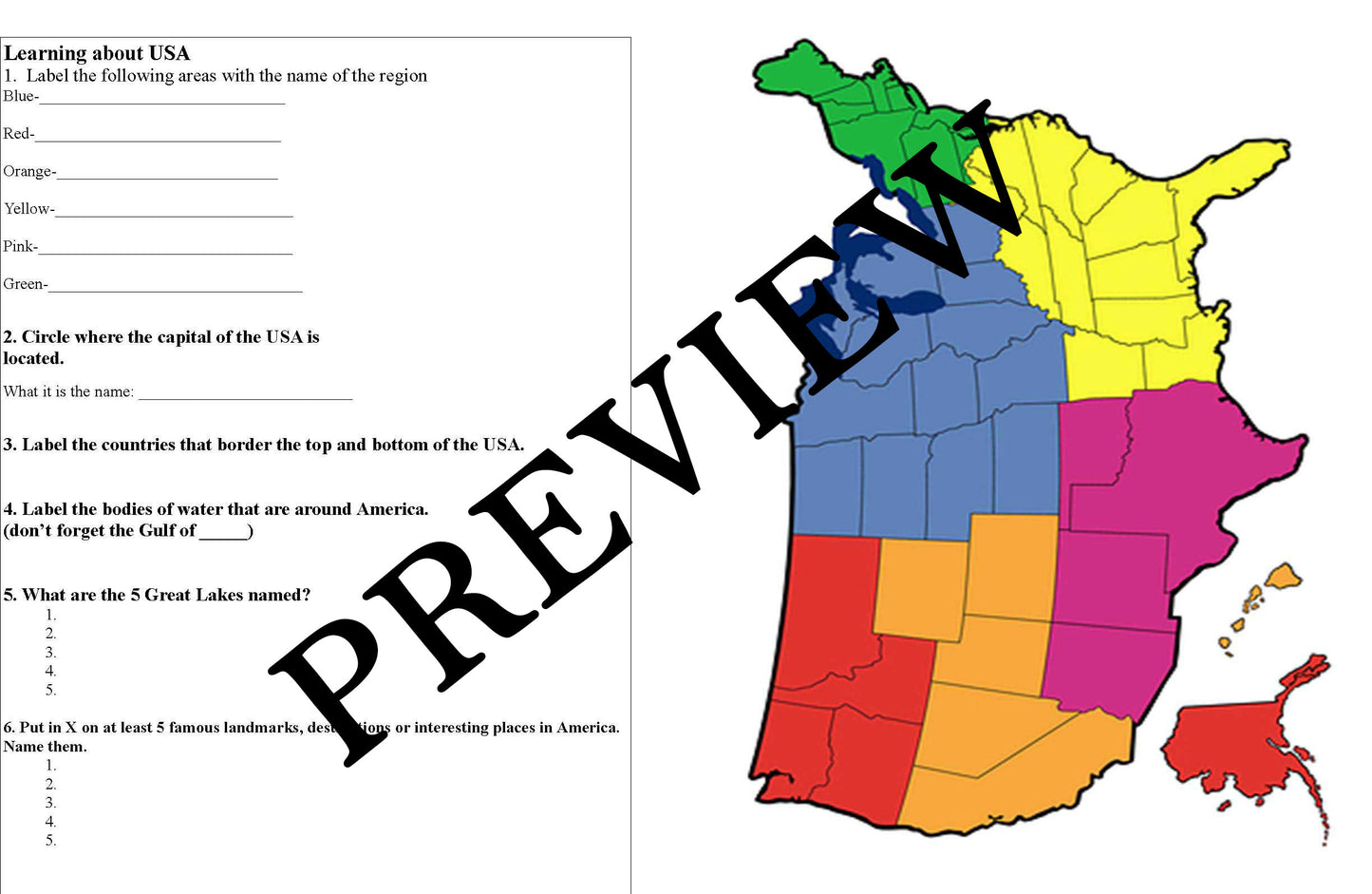 USA Regional Cooking Activities and Geography Camp-Pies Across America Theme -Digital Download