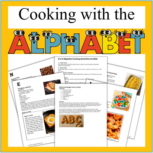 Cooking with the Alphabet- A-Z Kids Cooking Activities-Digital Download
