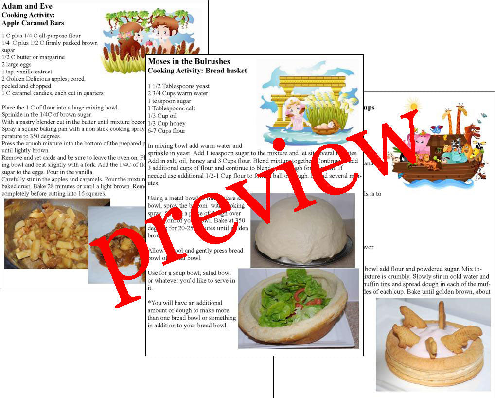 Bible Theme Cooking Activities-Digital Download