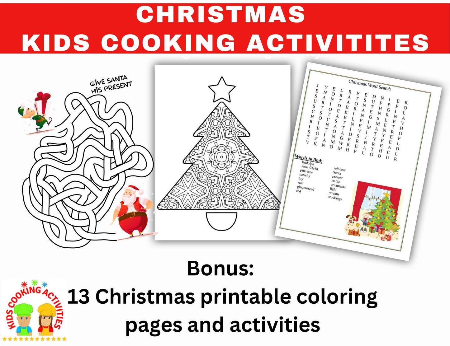 Kids Christmas and Holiday Cooking and Celebrating Ideas-Christmas Cooking Activities-Digital Download