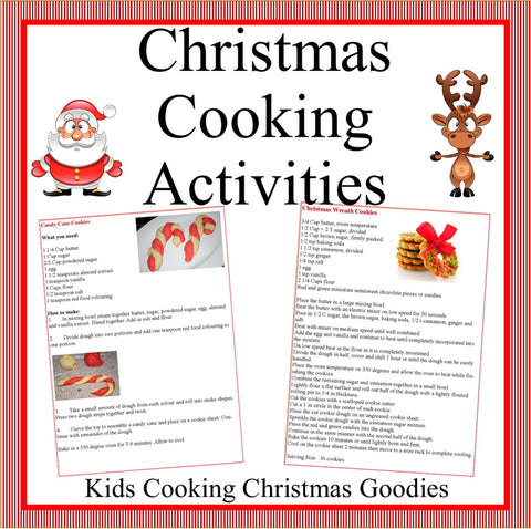 Kids Christmas and Holiday Cooking and Celebrating Ideas-Christmas Cooking Activities-Digital Download
