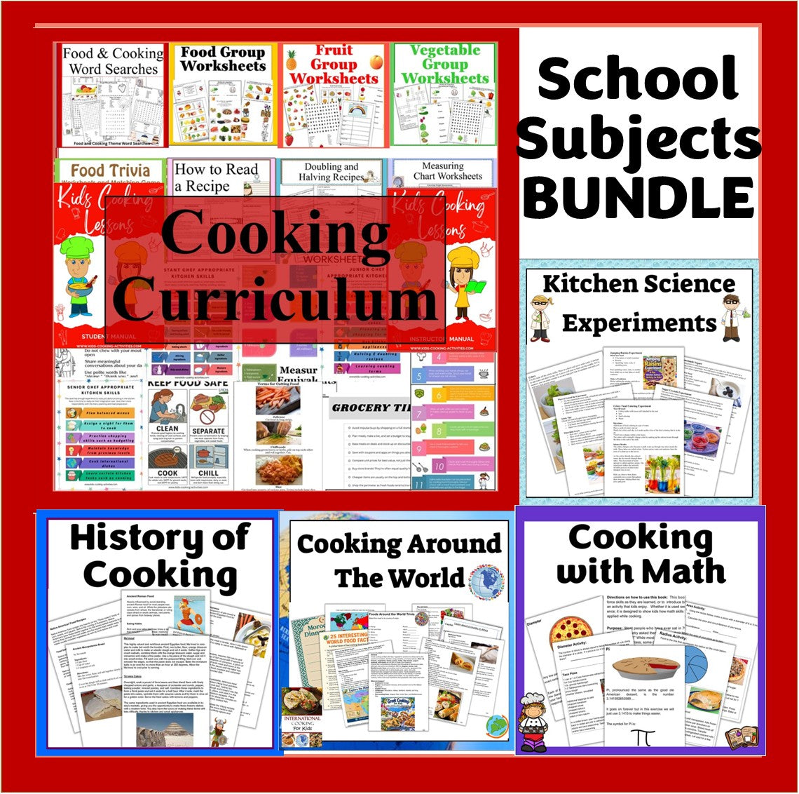 Cooking in School Subjects-Teach Cooking Across the Curriculum – Cooking, Science, History, Geography & Math Bundle