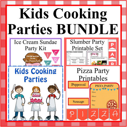 Kids Cooking Parties BUNDLE Set – Party Plans, Printables, and Games for Themed Cooking Fun (Digital Download)