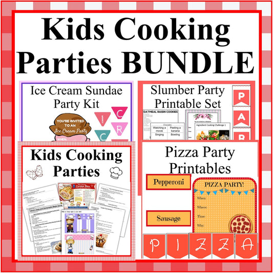 Kids Cooking Parties BUNDLE Set – Party Plans, Printables, and Games for Themed Cooking Fun (Digital Download)